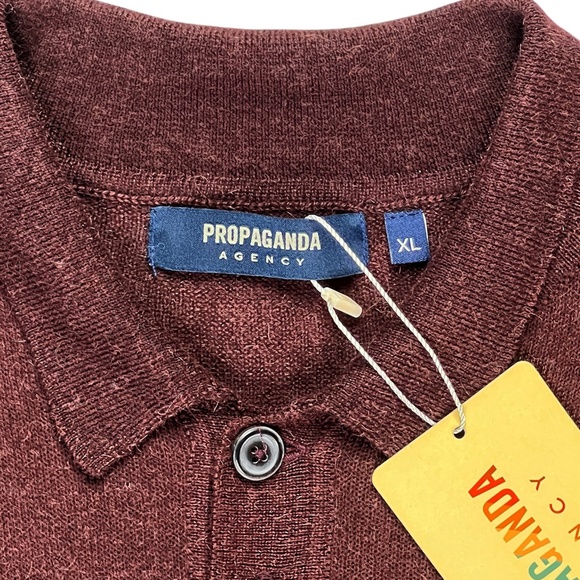 NWT Propaganda Agency Mens Baby Alpaca and Cotton Blend Polo Size XL - Picture 4 of 7